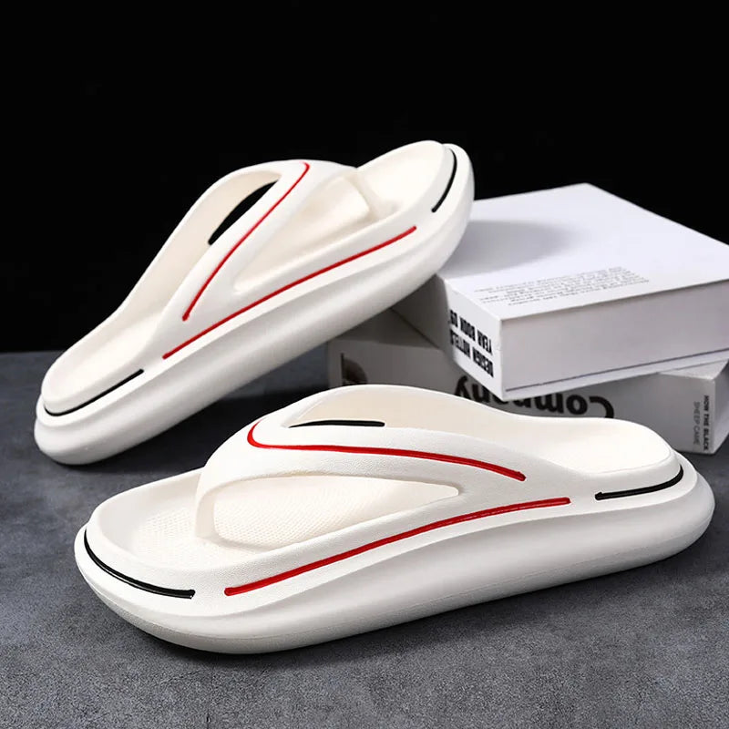 Hvide ultralette unisex sommertøfler med memory-foam-sål – Jureo