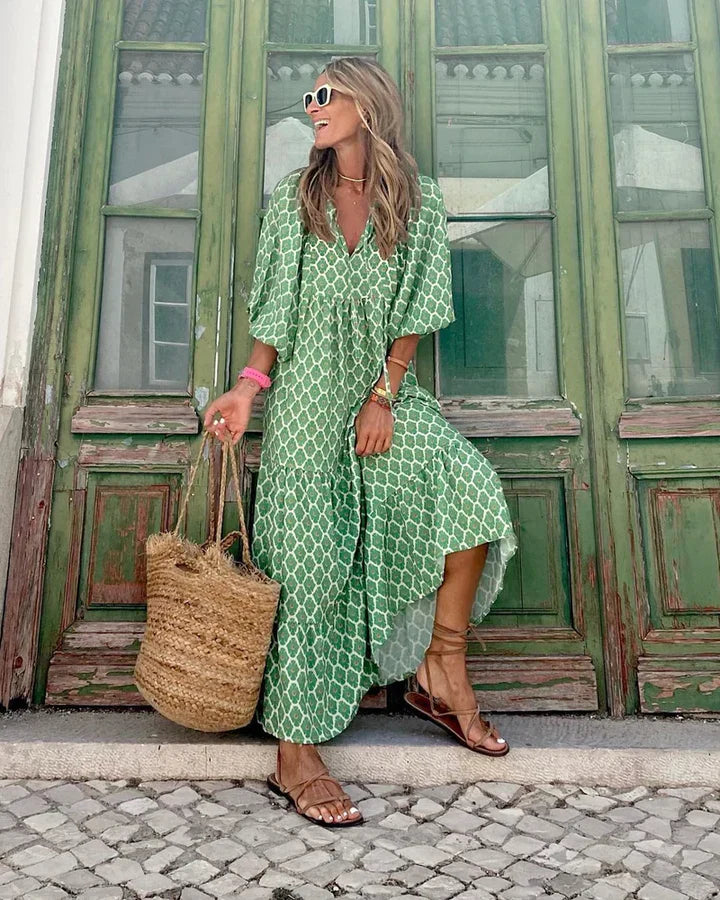 Boho-sommerkjole i Ibiza-stil med løs pasform – Elira