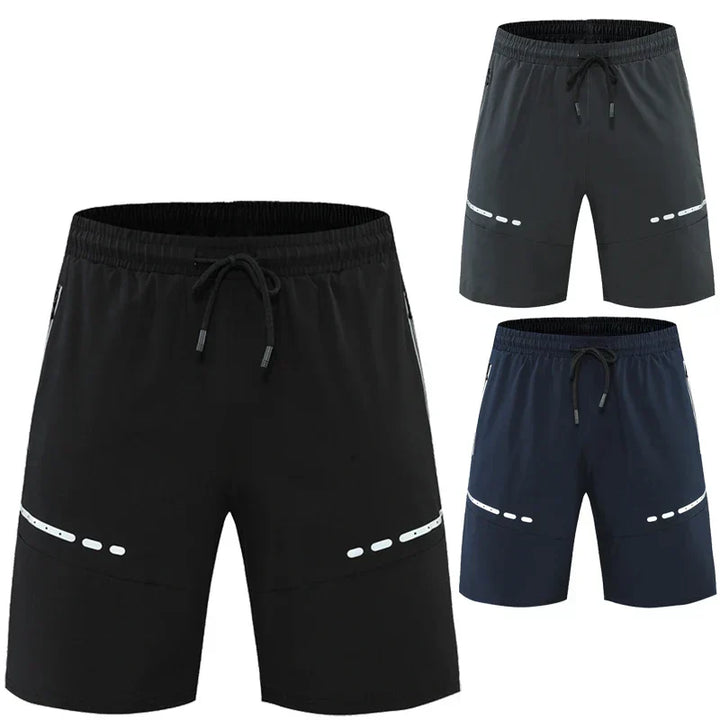 Sportslige og stilfulde slim-fit træningsshorts med lynlåslommer – Kian