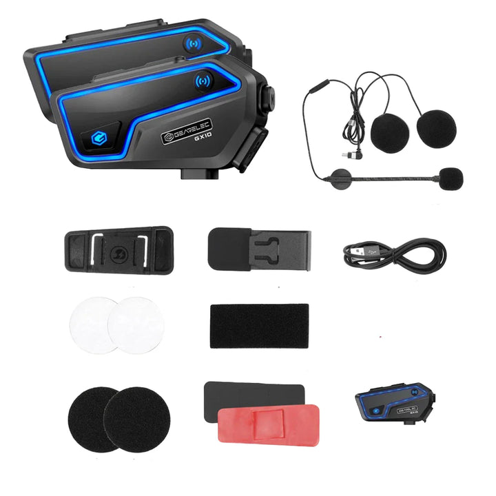 Bluetooth motorcykel intercom 10 ryttere & IP67 vandtæt – RideSync