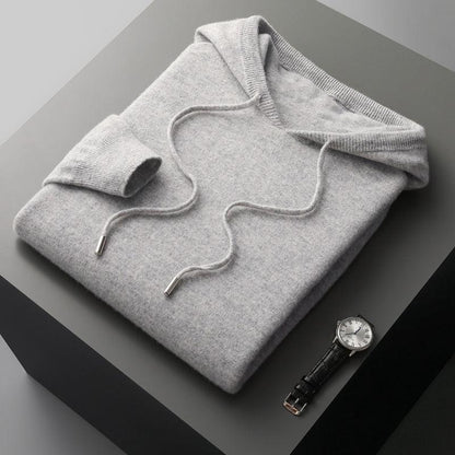 Herre-hoodie i merinould – Cassiano efterårsudgave