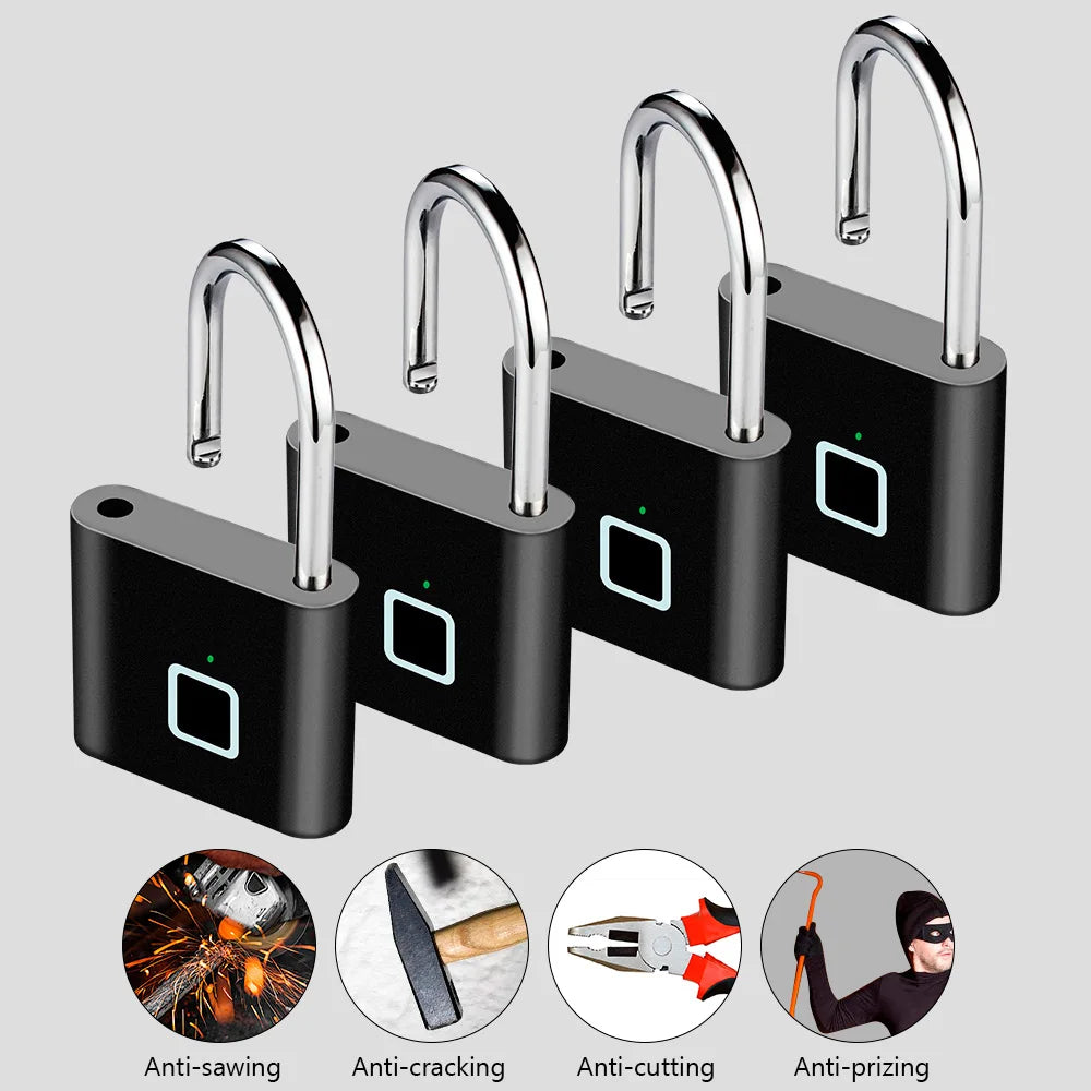 Smart Fingerprint Padlock med USB-opladning og vandtæt design – Titan