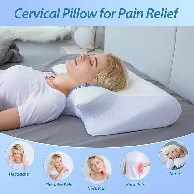 2-i-1 Memory Foam Cervikal Pude med Ergonomisk Konturdesign – RestAlign