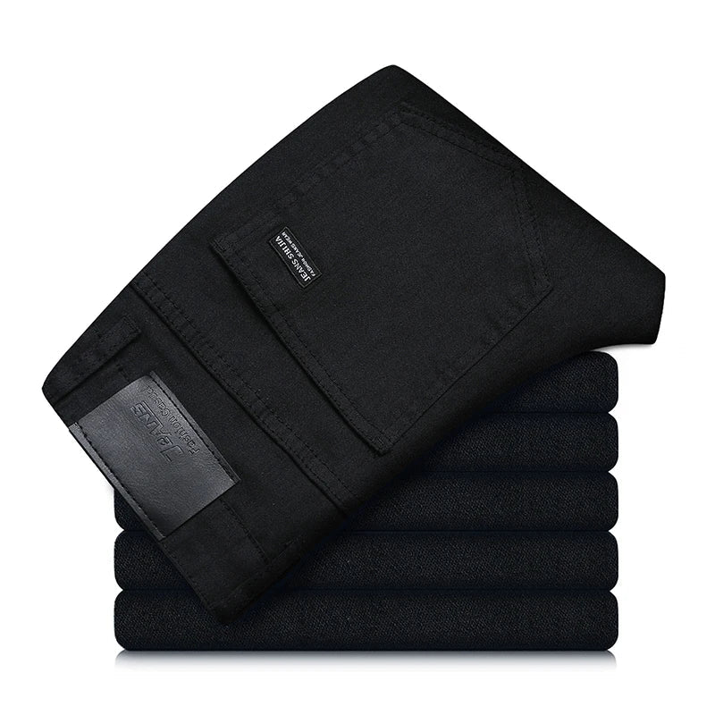 Herren Straight Fit Jeans i sort med stretch – Milan