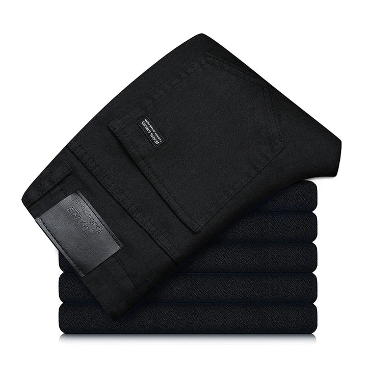 Herren Straight Fit Jeans i sort med stretch – Milan