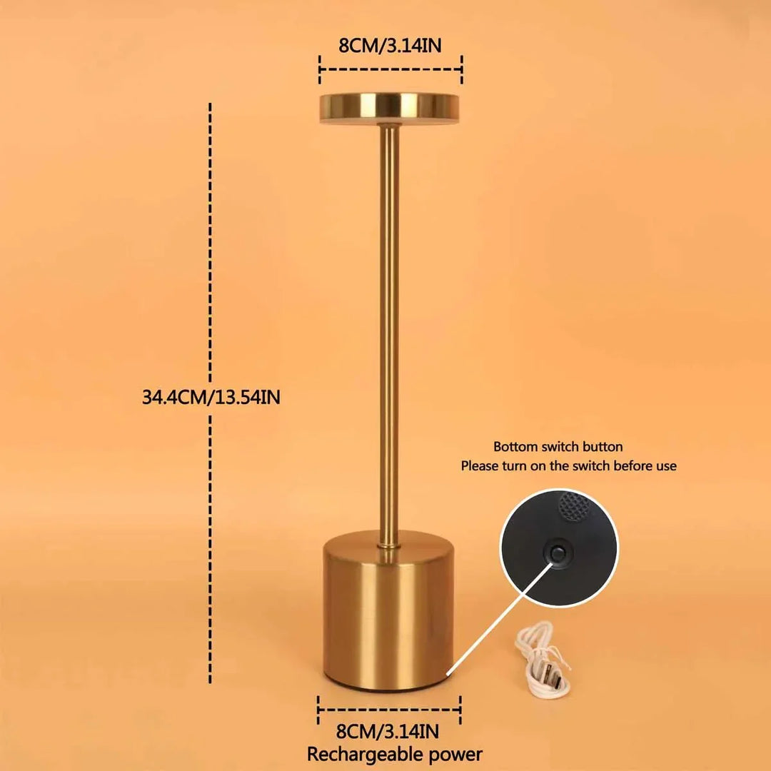 Trådløs LED-bordlampe i metal - LumiMetal