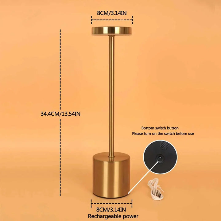 Trådløs LED-bordlampe i metal - LumiMetal