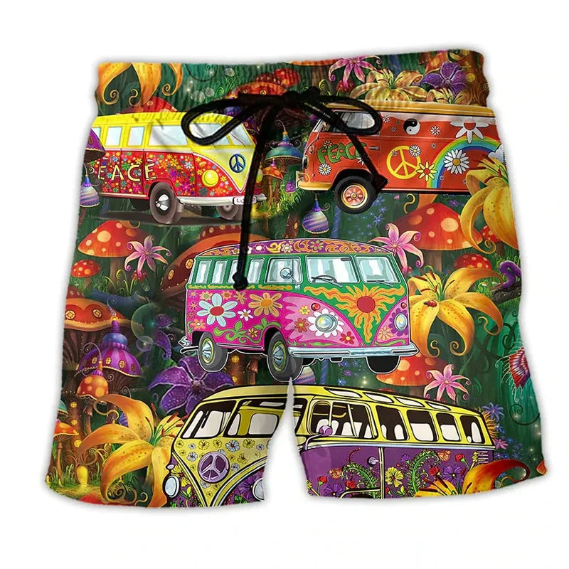 Herre badeshorts med graffiti-print – NovaBay