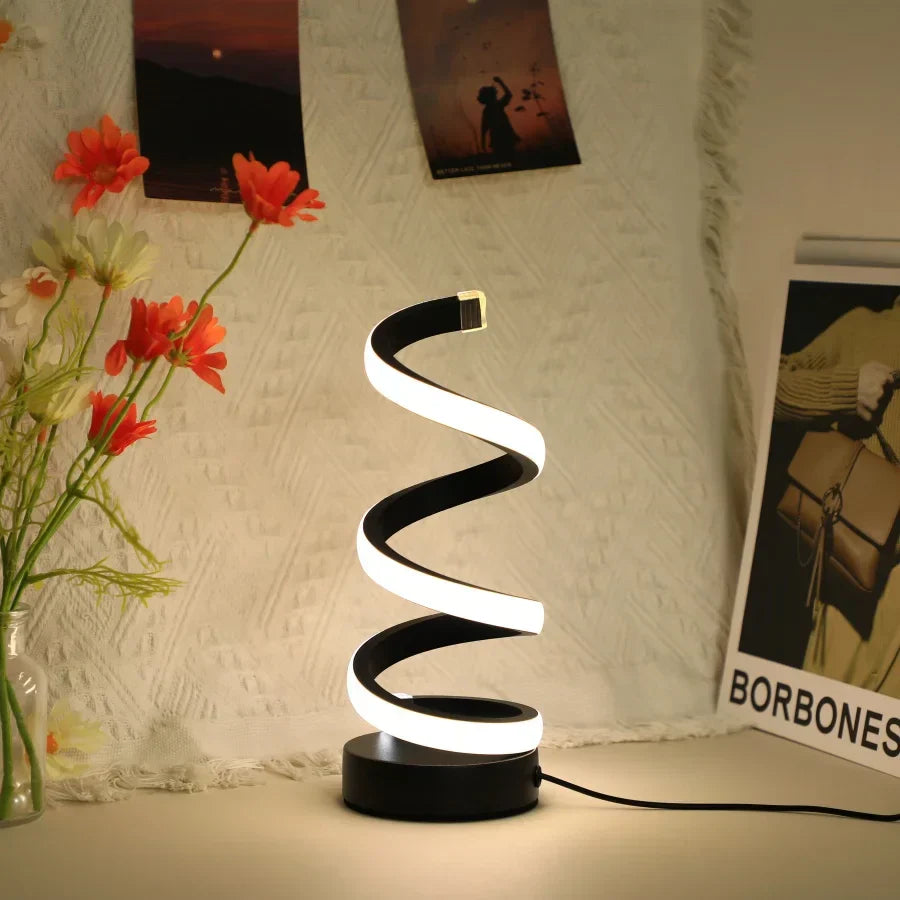 Moderne S-formet skrivebordslampe - FlexiGlow