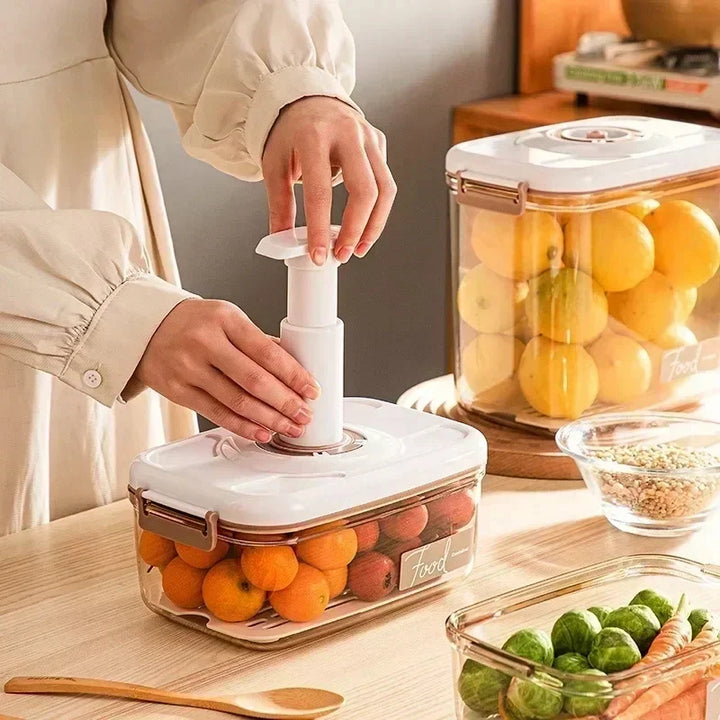 Madvacuumopbevaringsboks Gennemsigtig Beholder med Håndpumpe – FreshLock