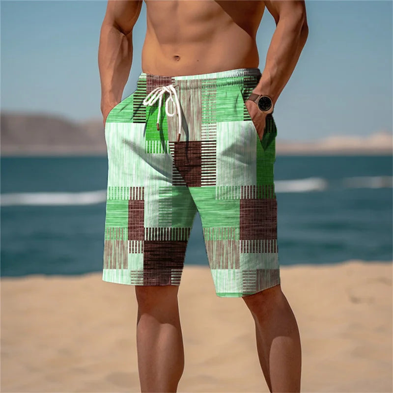 Badeshorts til herre Bomuld 3D-print Åndbar Sommerlook - Jamal