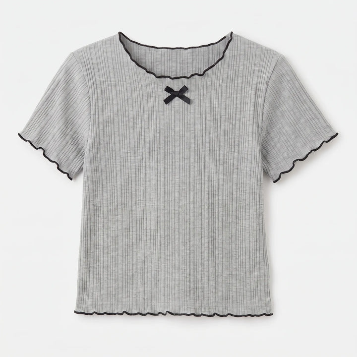Short-Sleeve Ribbed Children's Top - Ribbony