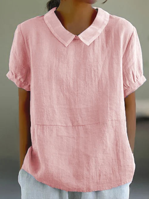 Short Sleeve Collared Women's Top - Maria