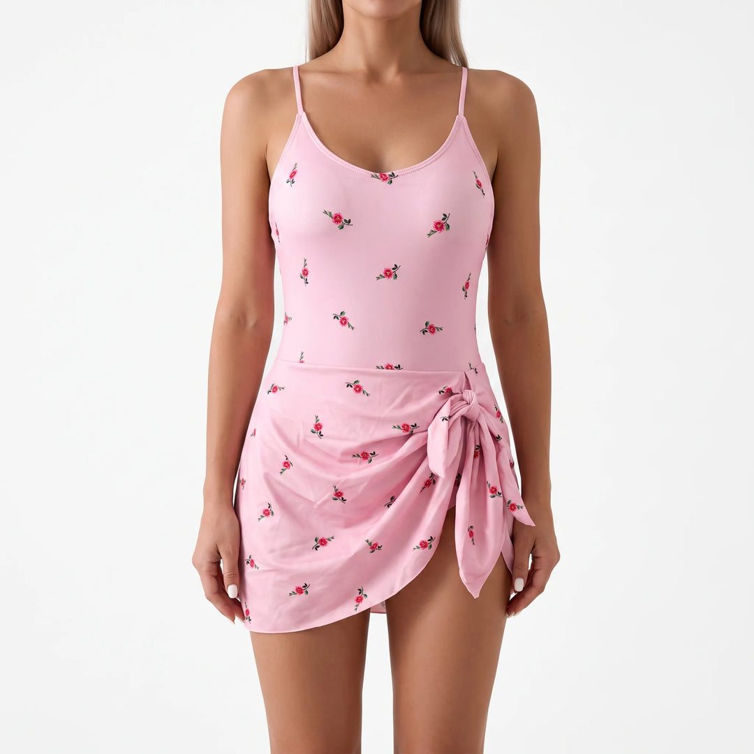 Skirted Floral One-Piece Swimsuit - Covelis