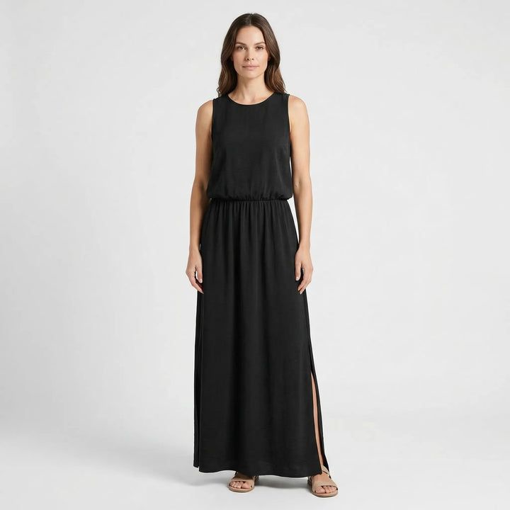 Sleeveless Maxi Dress With Side Split - Vickie