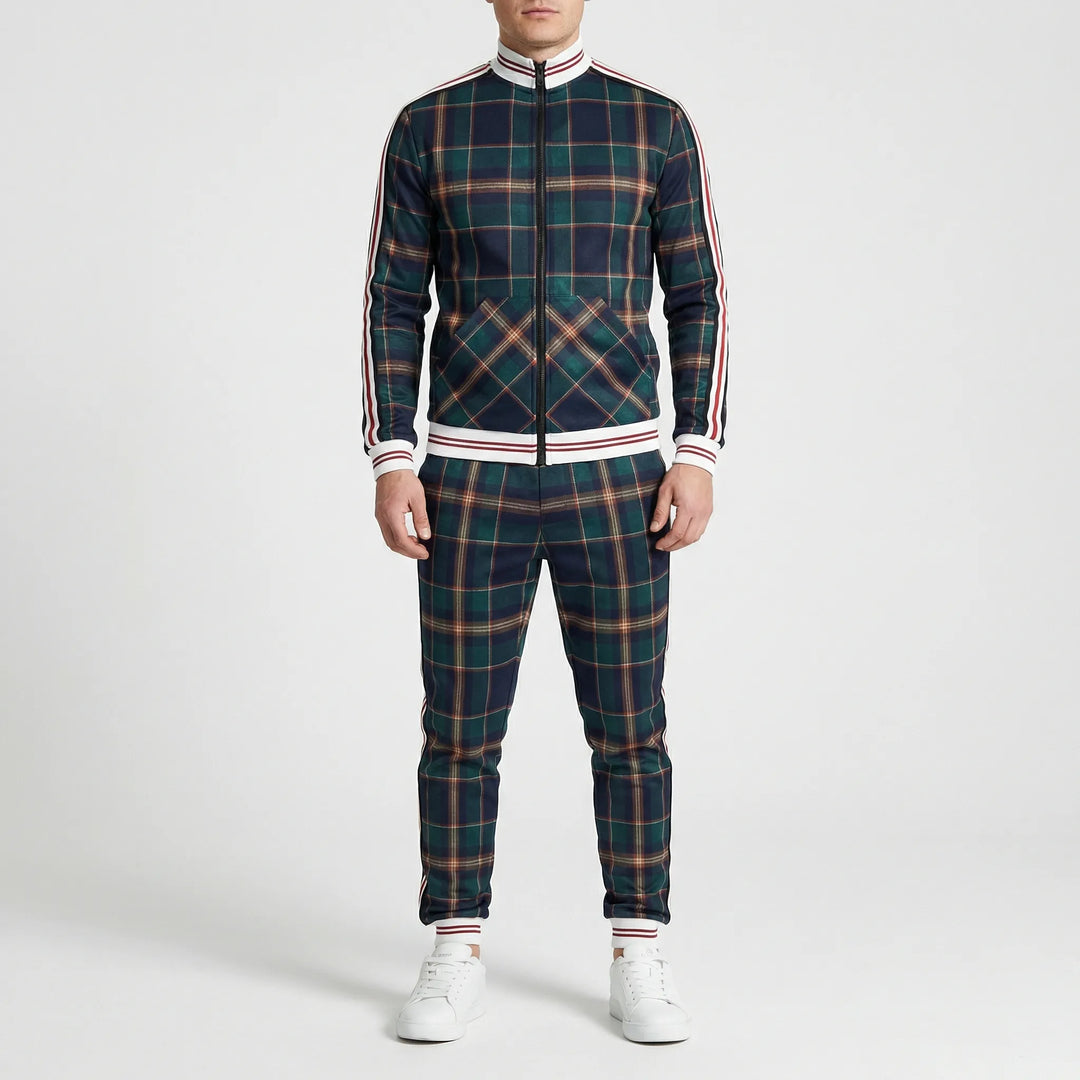 Slim Fit Jogger Set Mit Stehkragen - Riccardo