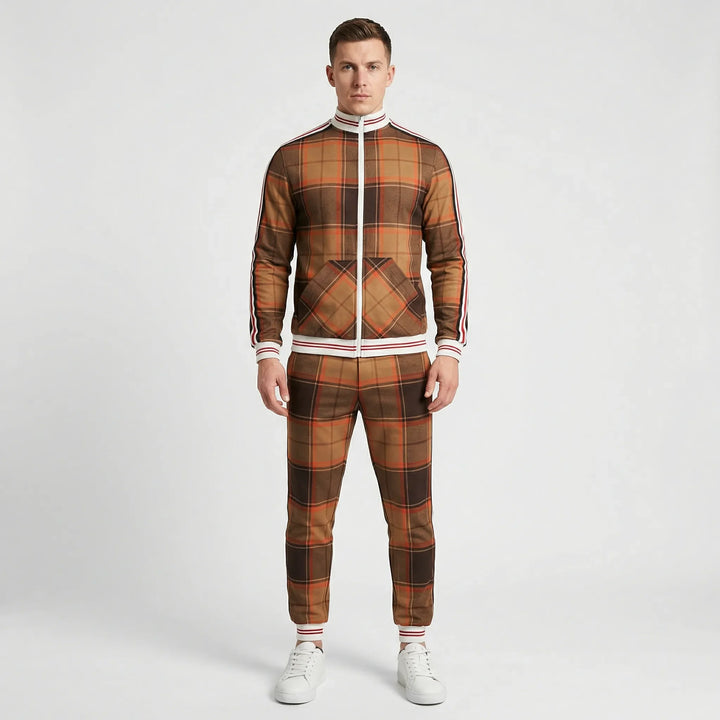 Slim Fit Jogger Set Mit Stehkragen - Riccardo