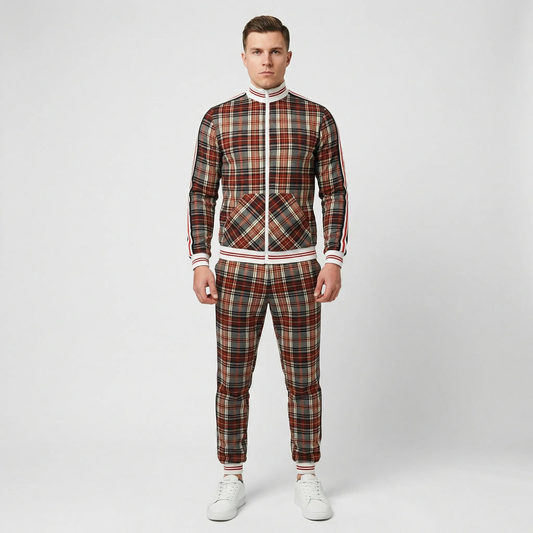 Slim Fit Jogger Set Mit Stehkragen - Riccardo