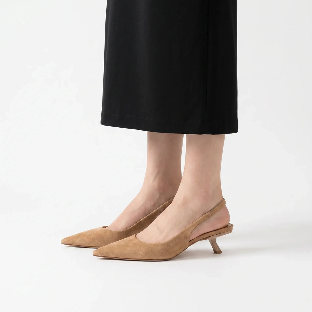 Slingback Sandaler Med Lav Hæl Og Spids Snude - Carrie