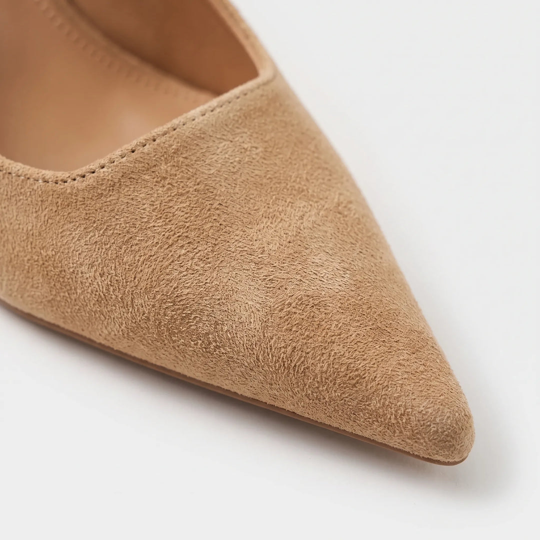 Slingback Sandaler Med Lav Hæl Og Spids Snude - Carrie