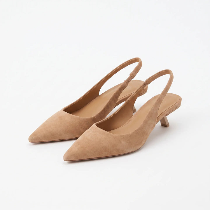 Slingback Sandaler Med Lav Hæl Og Spids Snude - Carrie