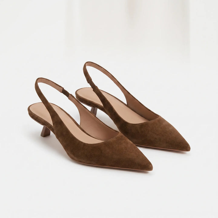 Slingback Sandaler Med Lav Hæl Og Spids Snude - Carrie