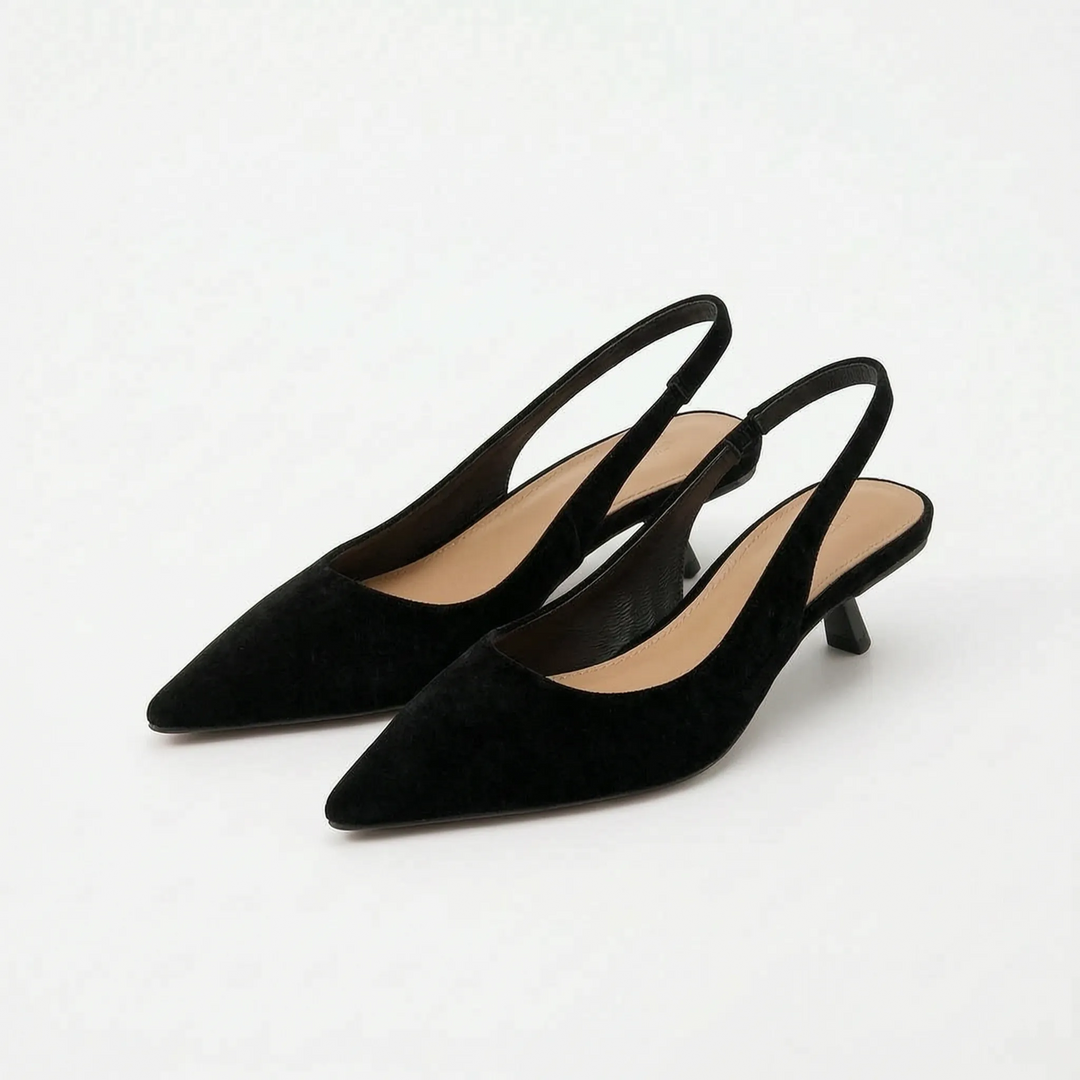Slingback Sandaler Med Lav Hæl Og Spids Snude - Carrie