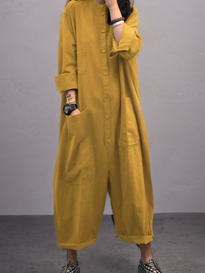 Efterårs-jumpsuit med vidt snit til damer – Livia