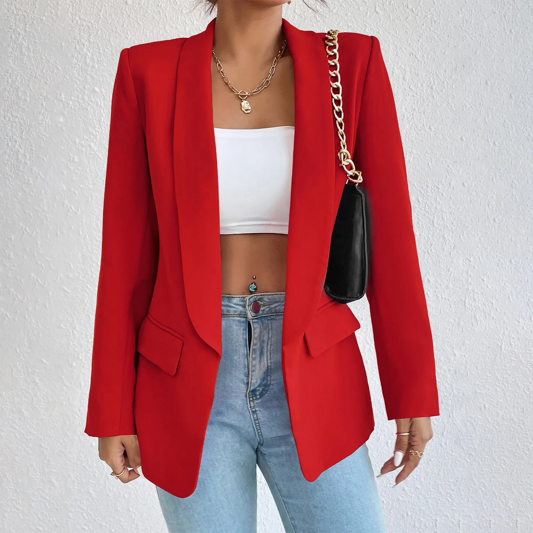 Kontor-dameblazer i polyester-bomuld - Emma