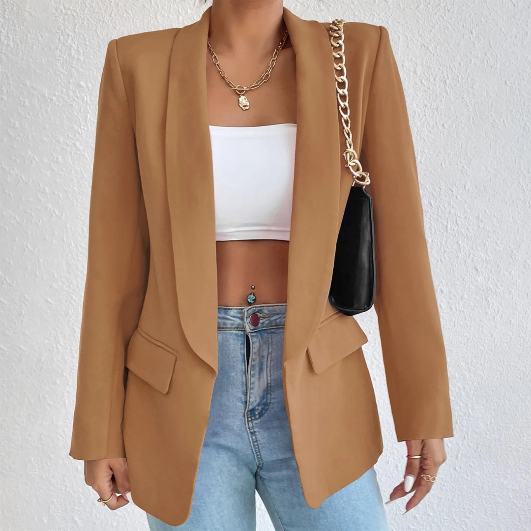 Kontor-dameblazer i polyester-bomuld - Emma