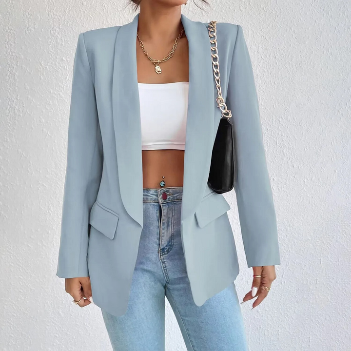 Kontor-dameblazer i polyester-bomuld - Emma