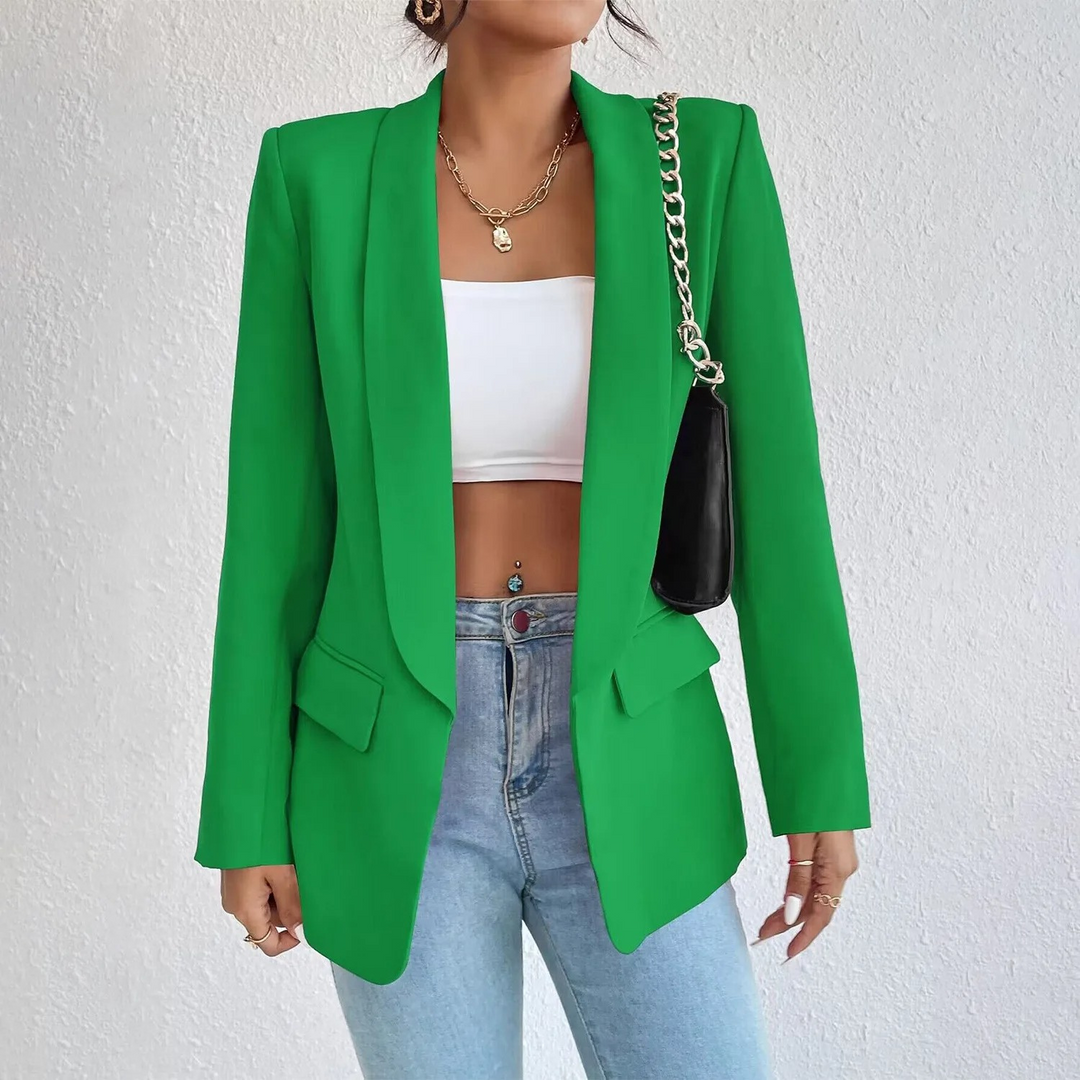 Kontor-dameblazer i polyester-bomuld - Emma