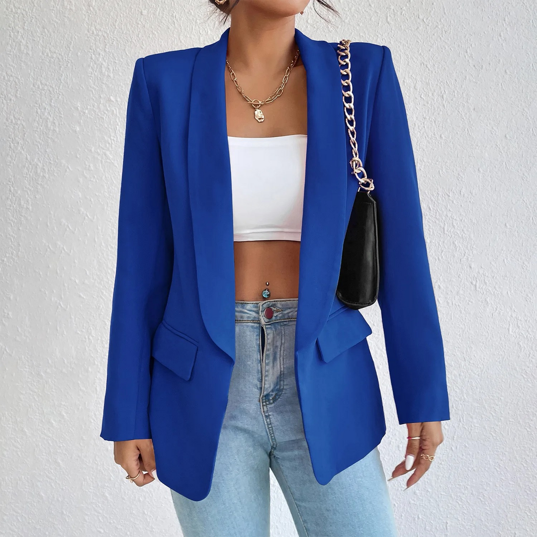 Kontor-dameblazer i polyester-bomuld - Emma