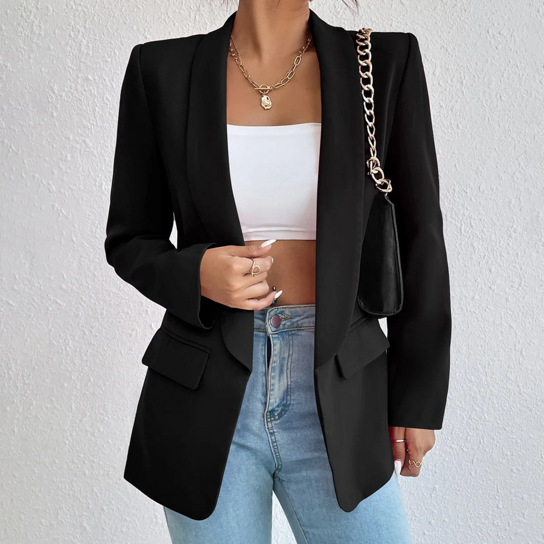 Kontor-dameblazer i polyester-bomuld - Emma