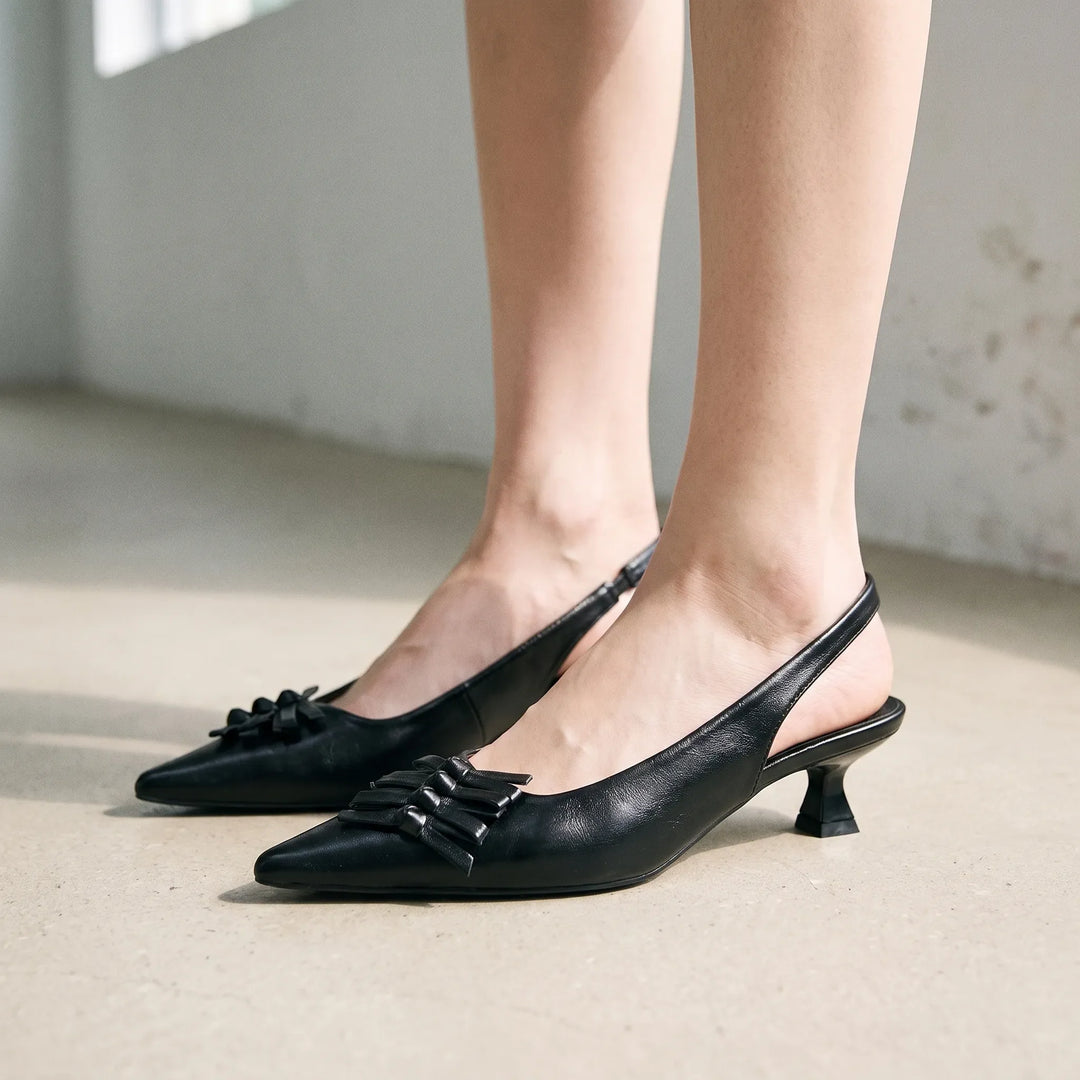 Spidse Slingback Sandaler Med Lille Hæl - Kristina