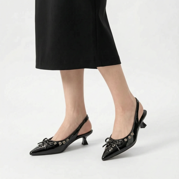 Spidse Slingback Sandaler Med Lille Hæl - Kristina