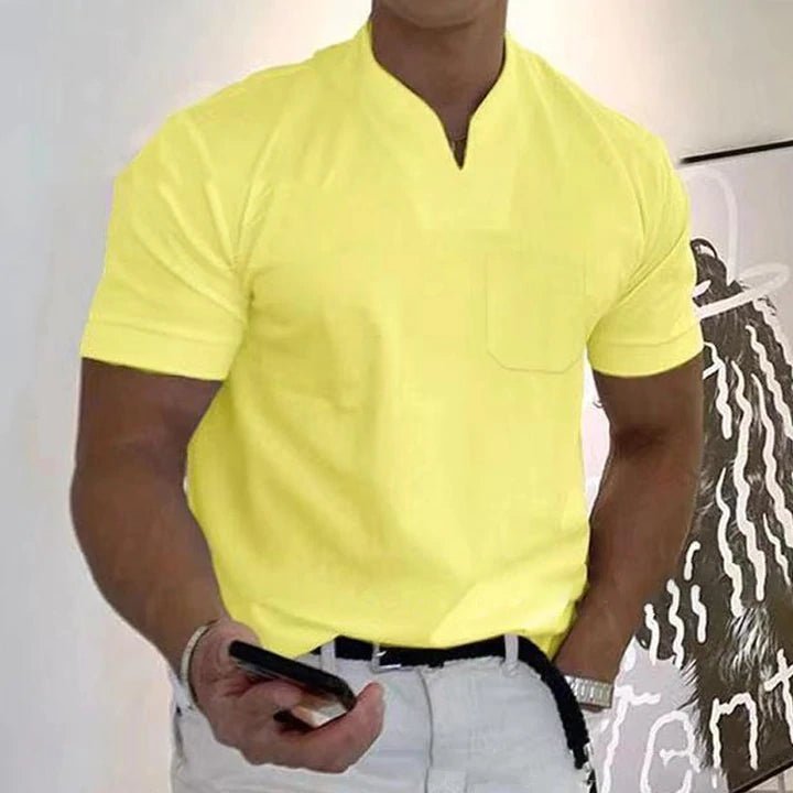 Men's Slim Fit V-Neck T-Shirt - Athletic Style for the Season 12