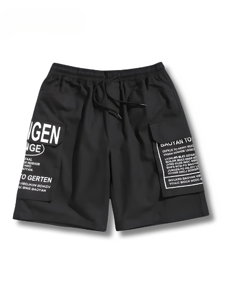 Sommershorts til herrer med bogstavprint og streetstyle-look - Milan
