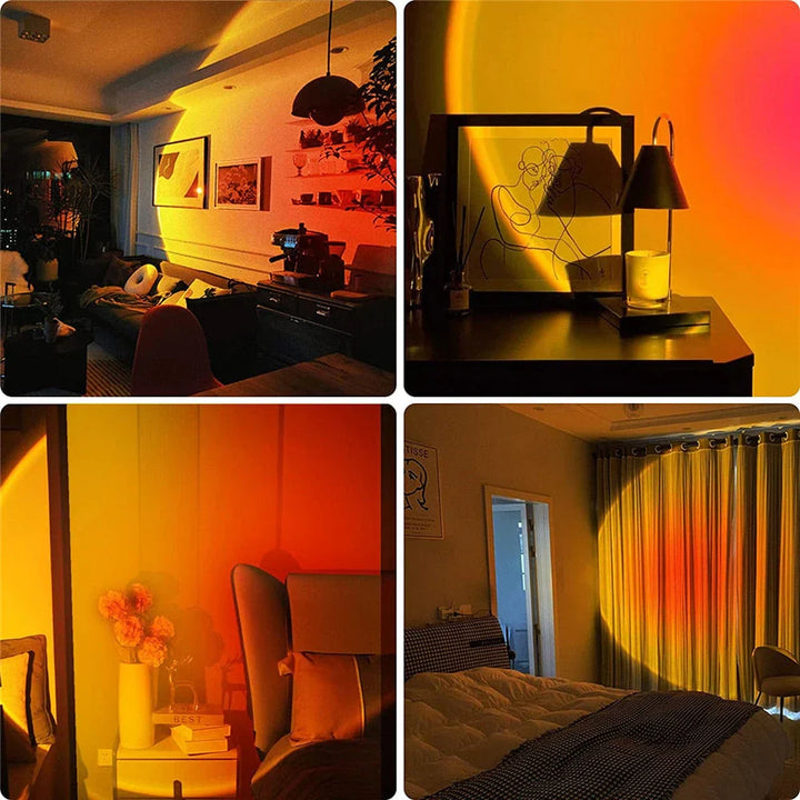 Solnedgangslampe med 4 farver - GlowSphere