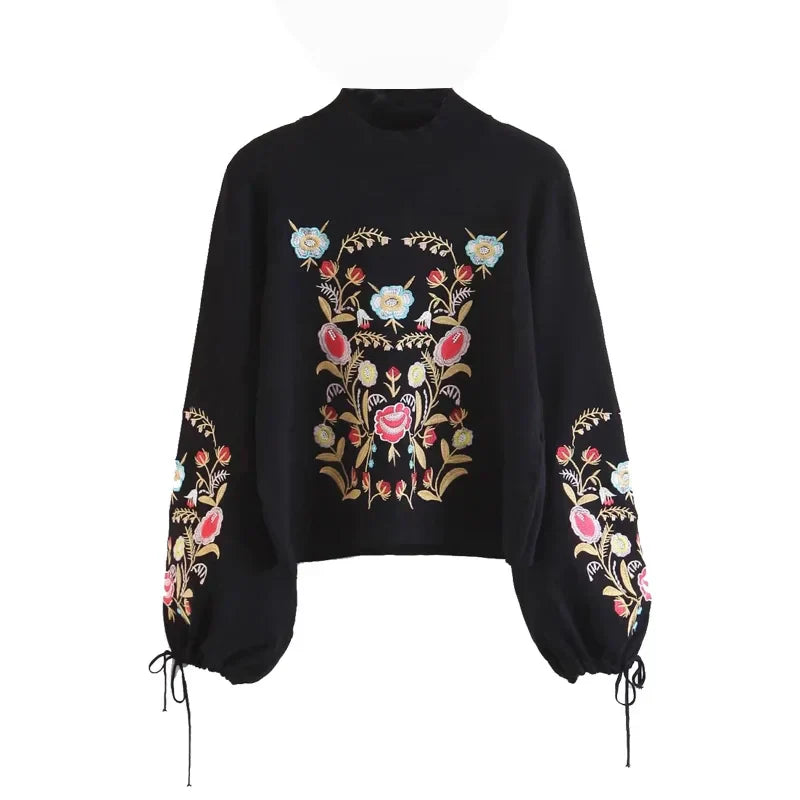 Broderet blomstertrøje - Alina
