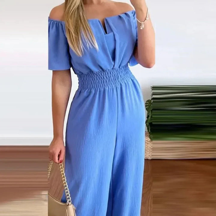 Off-shoulder jumpsuit med korte ærmer – Lina