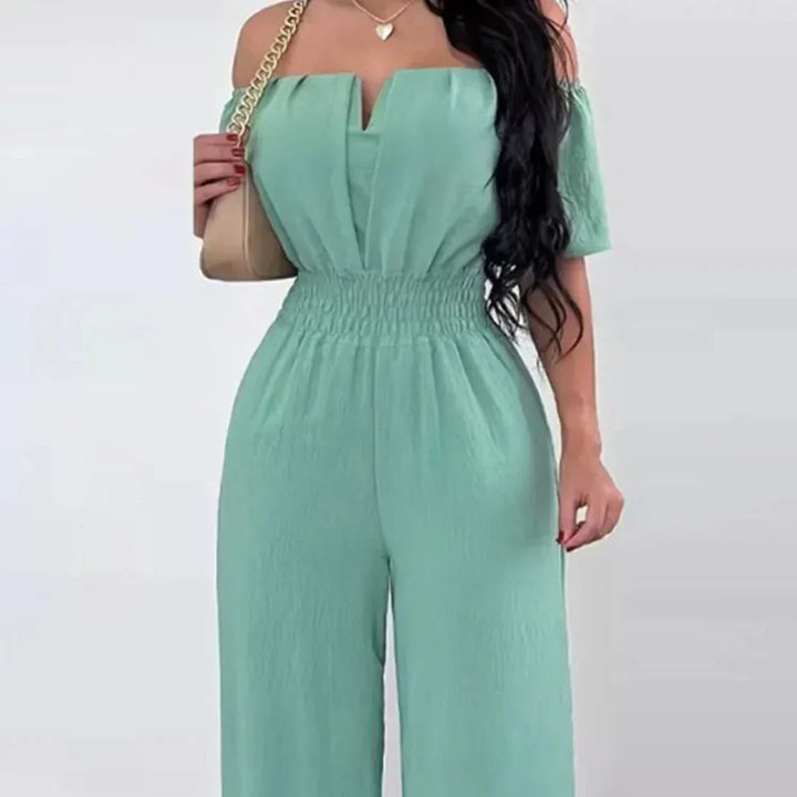 Off-shoulder jumpsuit med korte ærmer – Lina