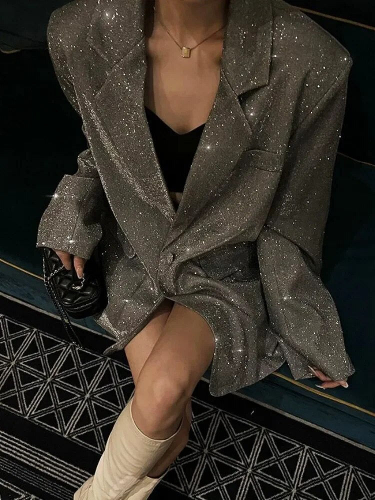 Glitrende blazer med pailletter - Celeste