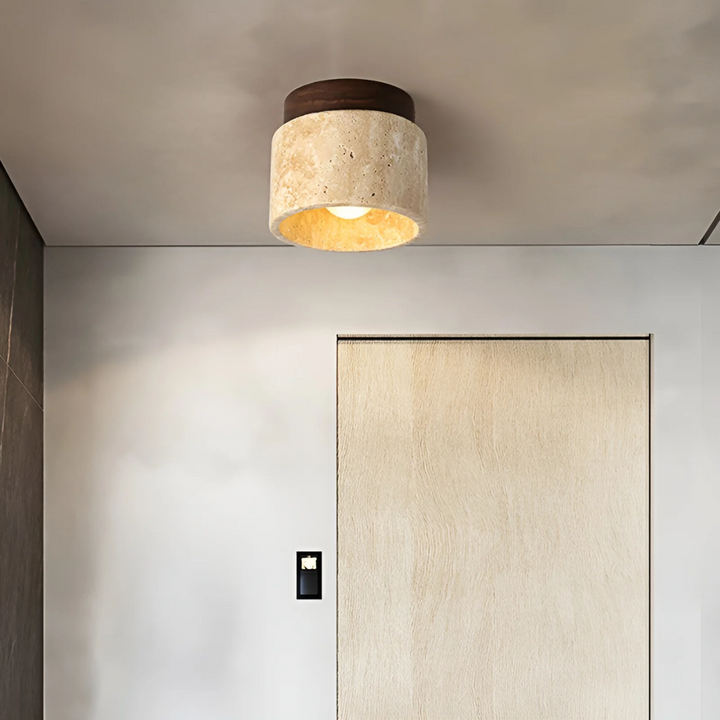 Wabi Sabi Gul Marmor Japansk Loftslampe - TranquilStone
