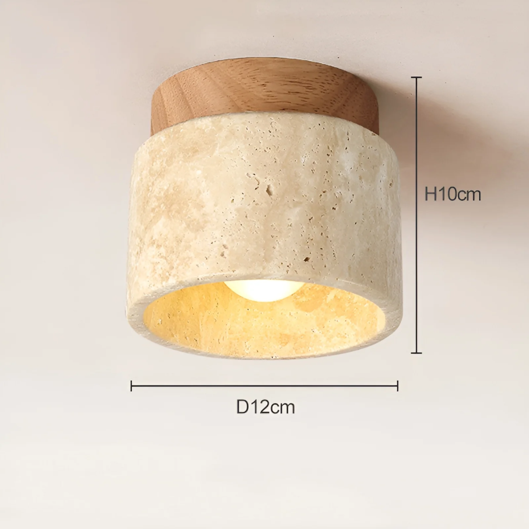 Wabi Sabi Gul Marmor Japansk Loftslampe - TranquilStone
