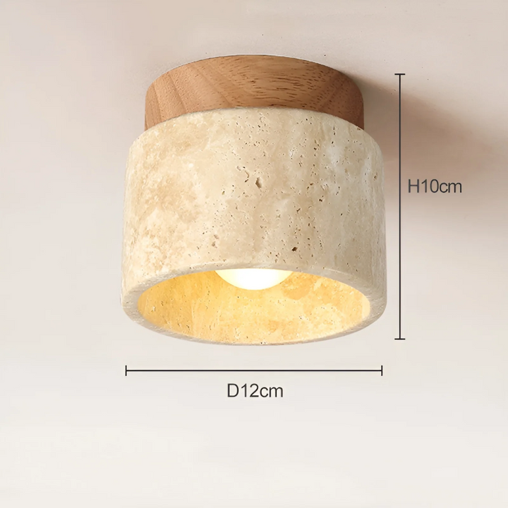 Wabi Sabi Gul Marmor Japansk Loftslampe - TranquilStone