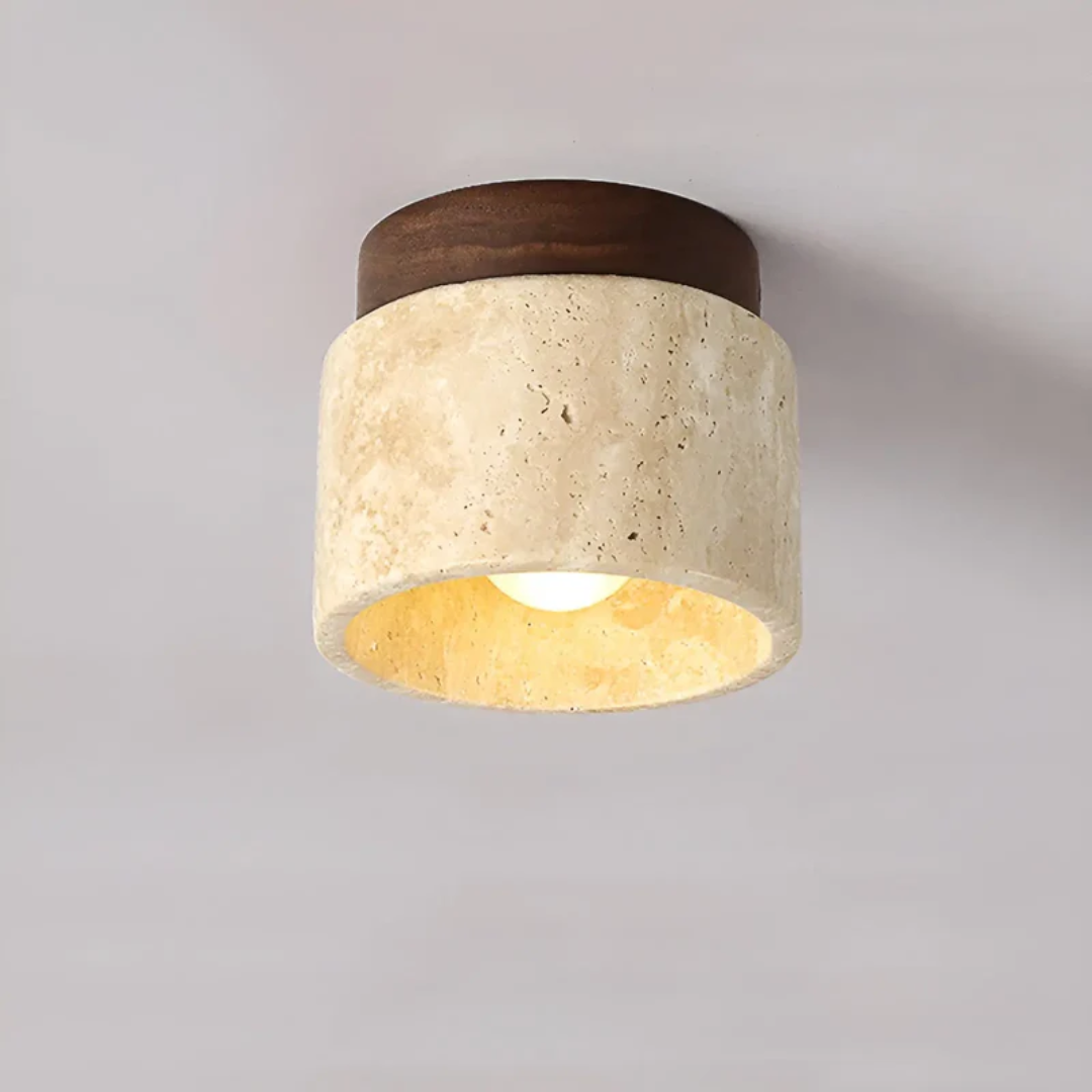 Wabi Sabi Gul Marmor Japansk Loftslampe - TranquilStone