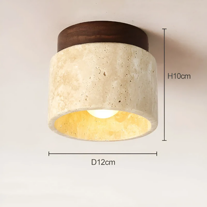 Wabi Sabi Gul Marmor Japansk Loftslampe - TranquilStone