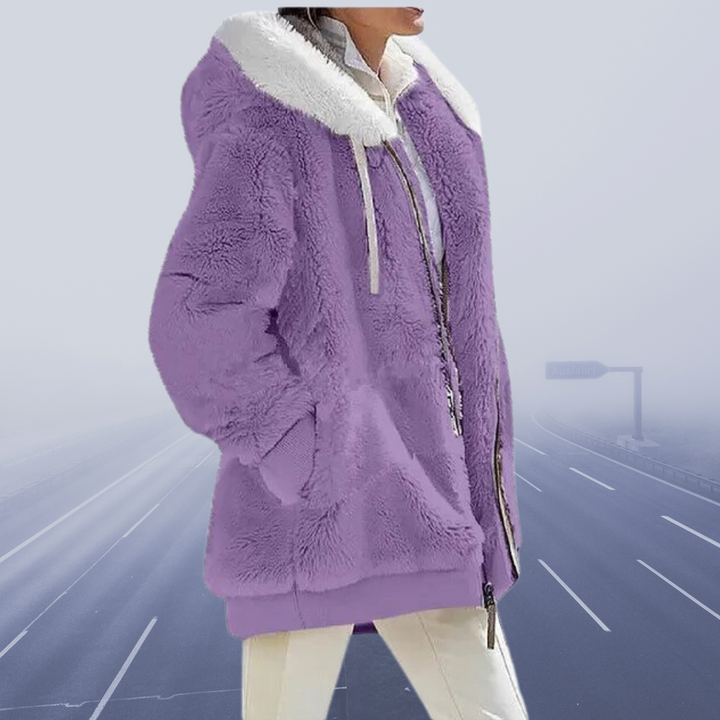 Casual fleecevest med hætte - Elena