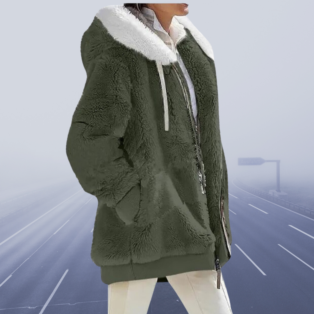 Casual fleecevest med hætte - Elena
